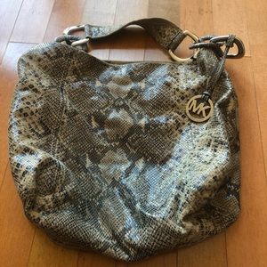 Micheal Korea’s Grey Snakeskin Hobo Bag
